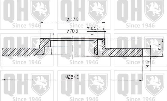 Quinton Hazell BDC3519 - Гальмівний диск autocars.com.ua