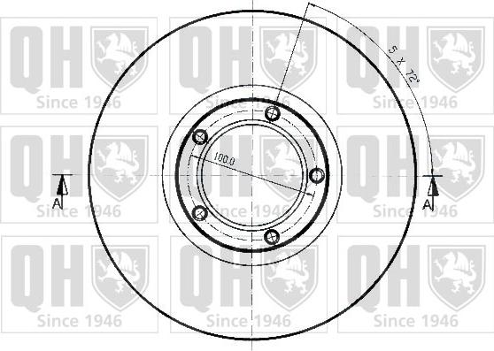 Quinton Hazell BDC3519 - Гальмівний диск autocars.com.ua