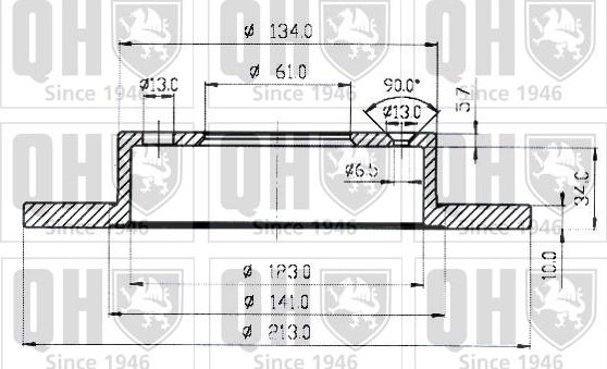 Quinton Hazell BDC3524 - Тормозной диск avtokuzovplus.com.ua