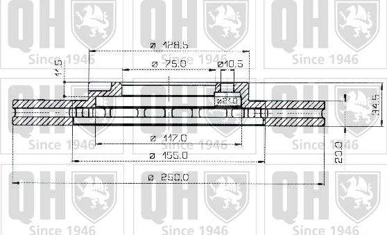 Quinton Hazell BDC3529 - Тормозной диск avtokuzovplus.com.ua