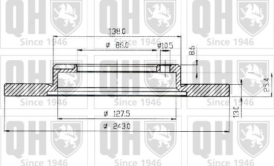 Quinton Hazell BDC3533 - Гальмівний диск autocars.com.ua