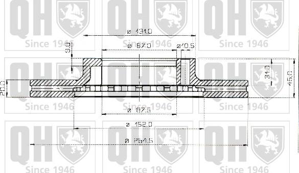 Quinton Hazell BDC3537 - Тормозной диск avtokuzovplus.com.ua