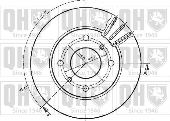 Quinton Hazell BDC3538 - Тормозной диск autodnr.net