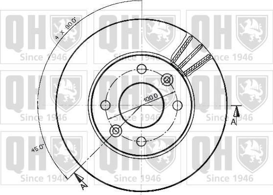 Quinton Hazell BDC3550 - Тормозной диск avtokuzovplus.com.ua