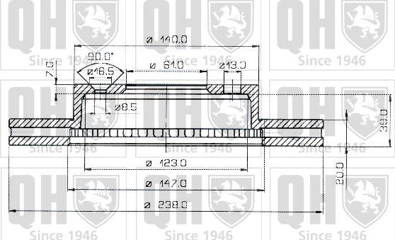 Quinton Hazell BDC3550 - Тормозной диск avtokuzovplus.com.ua