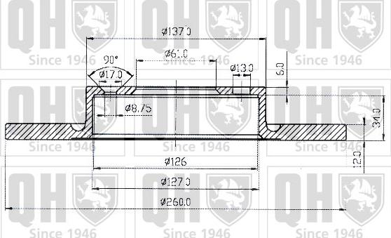 Quinton Hazell BDC3565 - Тормозной диск avtokuzovplus.com.ua