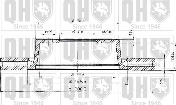 Quinton Hazell BDC3570 - Гальмівний диск autocars.com.ua