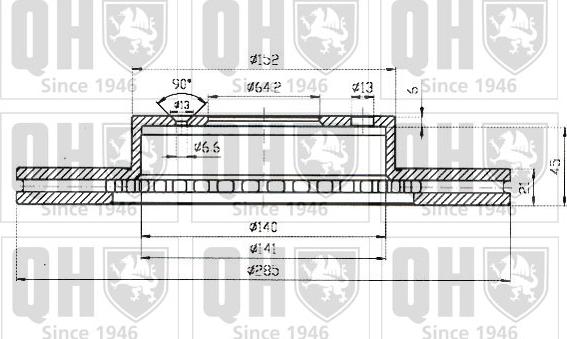 Quinton Hazell BDC3575 - Тормозной диск avtokuzovplus.com.ua