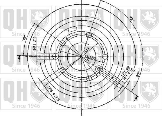 Quinton Hazell BDC3584 - Гальмівний диск autocars.com.ua