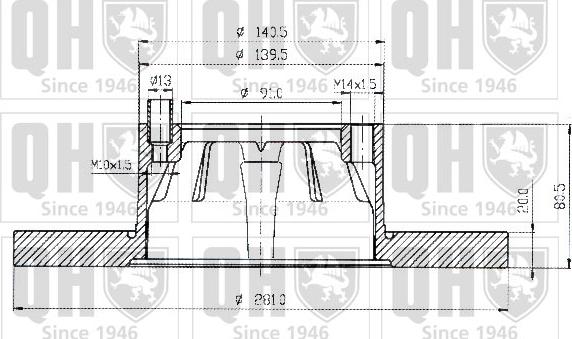 Quinton Hazell BDC3585 - Тормозной диск avtokuzovplus.com.ua