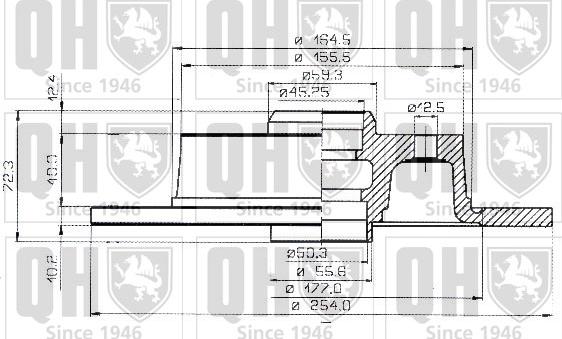 Quinton Hazell BDC3594 - Тормозной диск avtokuzovplus.com.ua