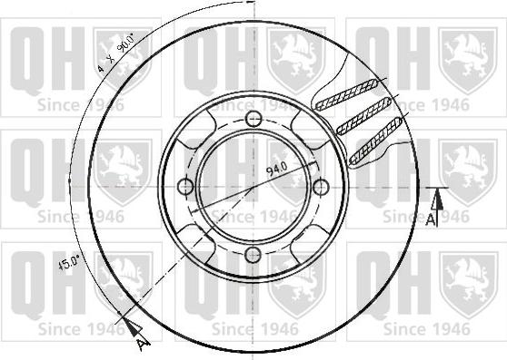 Quinton Hazell BDC3595 - Тормозной диск avtokuzovplus.com.ua