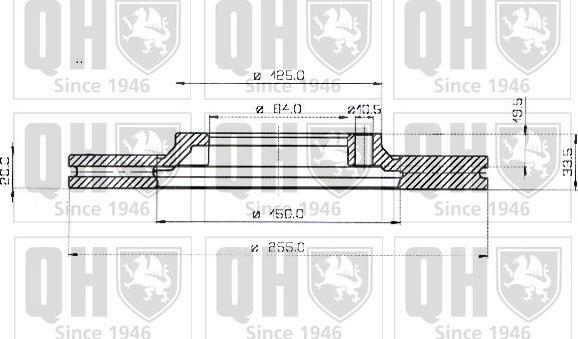 Quinton Hazell BDC3598 - Тормозной диск avtokuzovplus.com.ua