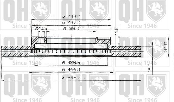 Quinton Hazell BDC3599 - Тормозной диск avtokuzovplus.com.ua