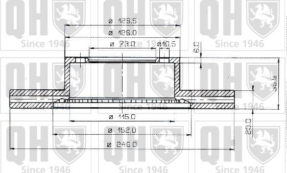 Quinton Hazell BDC3610 - Гальмівний диск autocars.com.ua