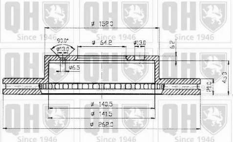 Quinton Hazell BDC3626 - Тормозной диск avtokuzovplus.com.ua