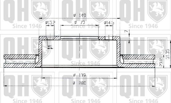 Quinton Hazell BDC3682 - Гальмівний диск autocars.com.ua