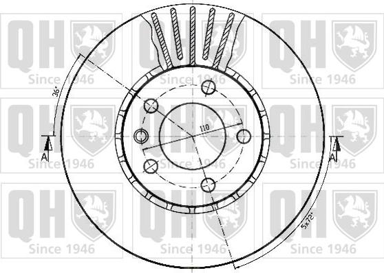 Quinton Hazell BDC3682 - Гальмівний диск autocars.com.ua