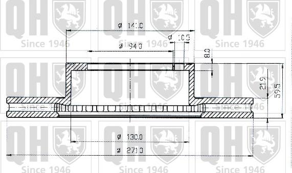 Quinton Hazell BDC3684 - Гальмівний диск autocars.com.ua