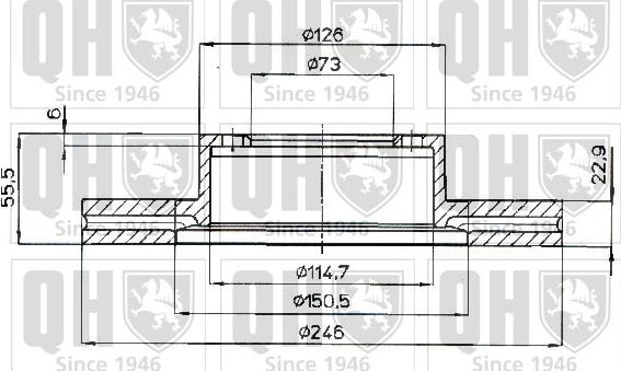 Quinton Hazell BDC3687 - Гальмівний диск autocars.com.ua