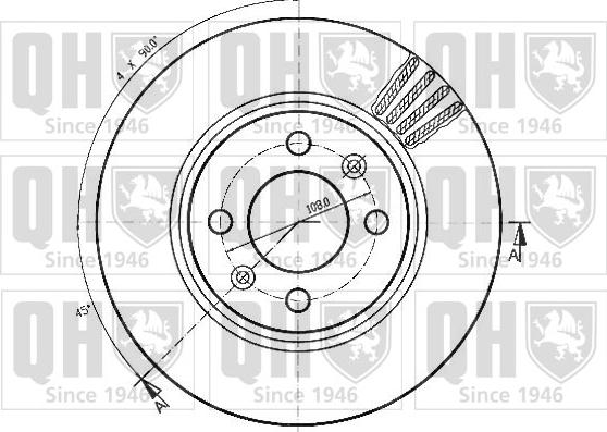 Quinton Hazell BDC3695 - Тормозной диск avtokuzovplus.com.ua