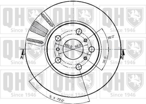 Quinton Hazell BDC3704 - Тормозной диск avtokuzovplus.com.ua