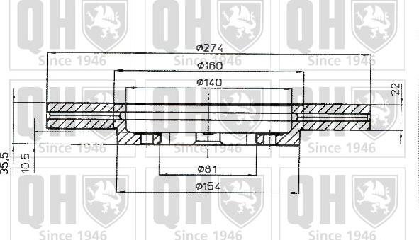 Quinton Hazell BDC3719 - Гальмівний диск autocars.com.ua