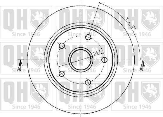 Quinton Hazell BDC3734 - Тормозной диск avtokuzovplus.com.ua