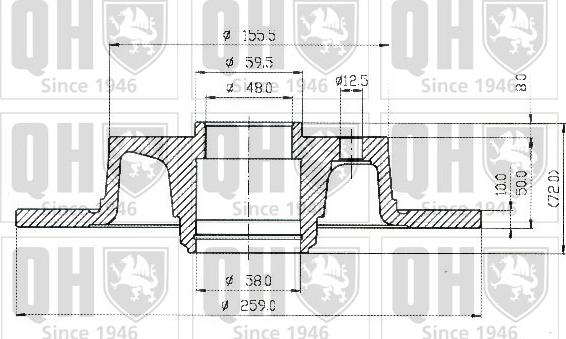 Quinton Hazell BDC3734 - Тормозной диск avtokuzovplus.com.ua