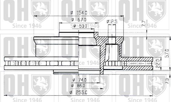 Quinton Hazell BDC3735 - Гальмівний диск autocars.com.ua