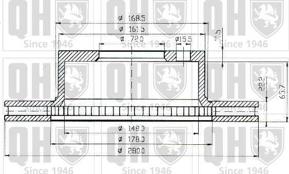 Quinton Hazell BDC3746 - Тормозной диск avtokuzovplus.com.ua