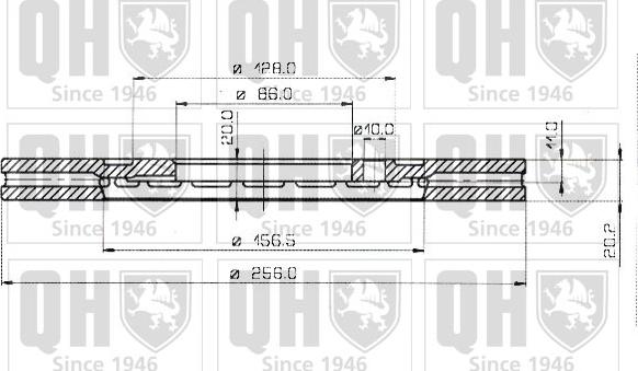 Quinton Hazell BDC3747 - Гальмівний диск autocars.com.ua