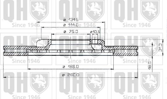 Quinton Hazell BDC3748 - Тормозной диск avtokuzovplus.com.ua