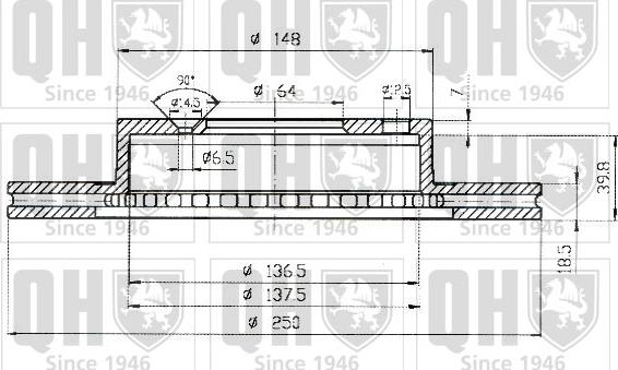 Quinton Hazell BDC3759 - Гальмівний диск autocars.com.ua