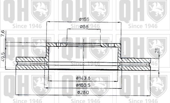 Quinton Hazell BDC3811 - Тормозной диск avtokuzovplus.com.ua