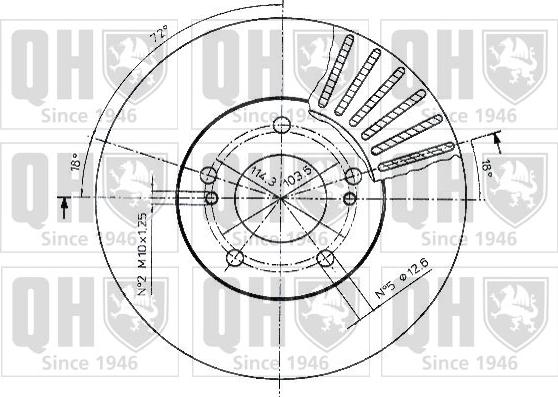 Quinton Hazell BDC3811 - Тормозной диск avtokuzovplus.com.ua