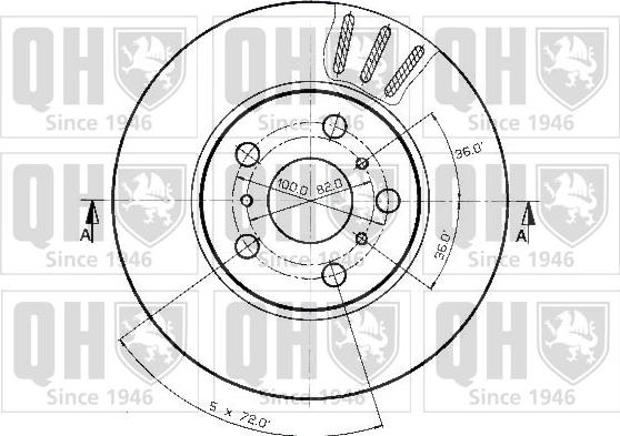 Quinton Hazell BDC3817 - Гальмівний диск autocars.com.ua