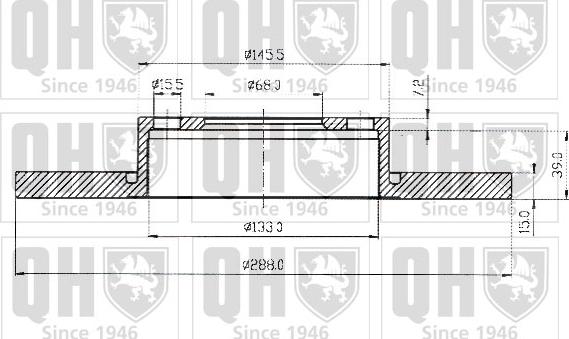 Quinton Hazell BDC3824 - Гальмівний диск autocars.com.ua