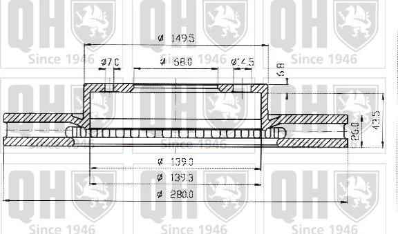 Quinton Hazell BDC3915 - Гальмівний диск autocars.com.ua