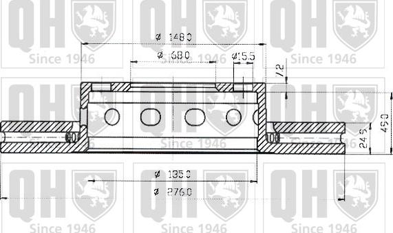 Quinton Hazell BDC3936 - Тормозной диск avtokuzovplus.com.ua