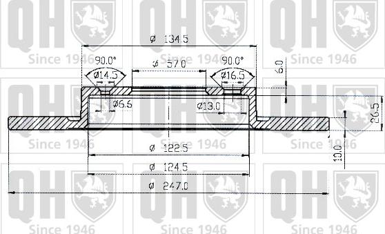 Quinton Hazell BDC3944 - Гальмівний диск autocars.com.ua