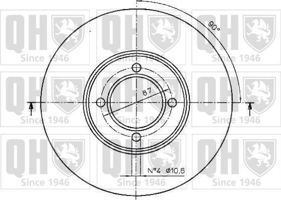 Quinton Hazell BDC4222 - Гальмівний диск autocars.com.ua