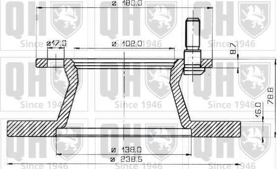 Quinton Hazell BDC4242 - Гальмівний диск autocars.com.ua