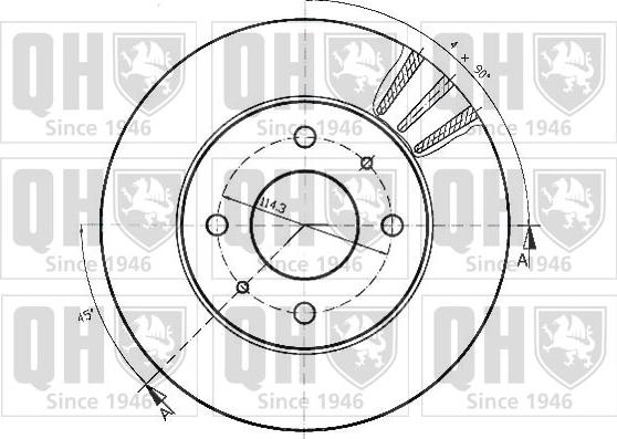 Quinton Hazell BDC4284 - Гальмівний диск autocars.com.ua