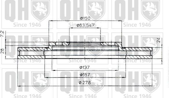 Quinton Hazell BDC4329 - Тормозной диск avtokuzovplus.com.ua