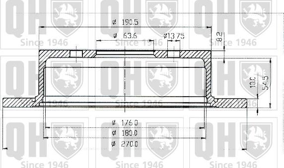 Quinton Hazell BDC4349 - Тормозной диск avtokuzovplus.com.ua