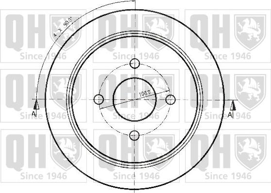 Quinton Hazell BDC4349 - Тормозной диск avtokuzovplus.com.ua