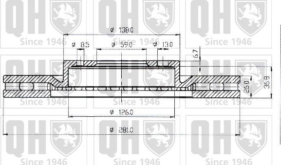 Quinton Hazell BDC4355 - Тормозной диск avtokuzovplus.com.ua