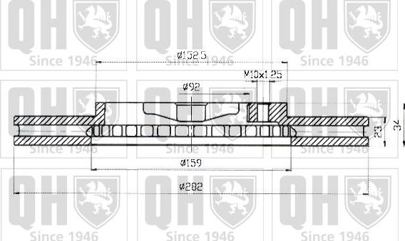 Quinton Hazell BDC4358 - Гальмівний диск autocars.com.ua