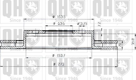 Quinton Hazell BDC4364 - Тормозной диск autodnr.net